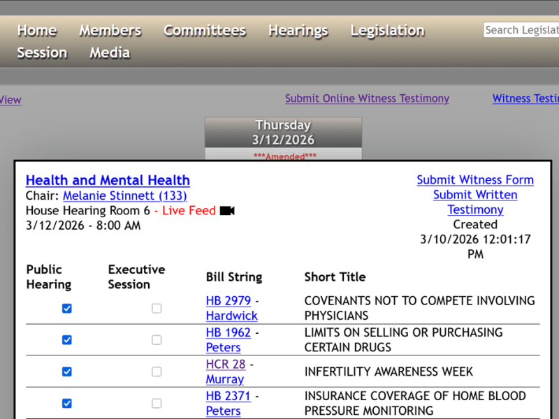 Hearing Notice: HCR 28 Infertility&nbsp;Awareness
